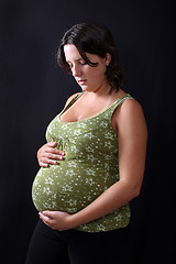 Image showing beautiful pregnant woman expecting a boy