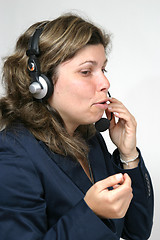 Image showing Young woman callcenter