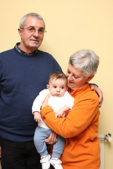 Image showing grandfather, grandmother with baby grandson