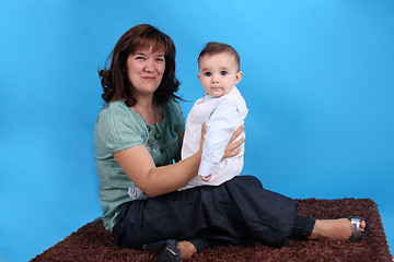 Image showing Portrait of a beautiful happy mother with beautiful baby