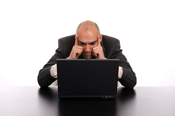 Image showing businessman working on laptop