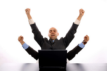 Image showing happy businessman (4 arms)