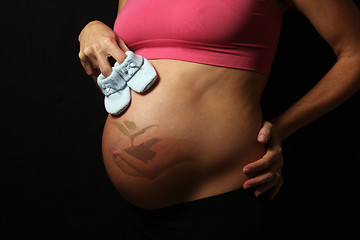 Image showing beautiful pregnant woman expecting a boy