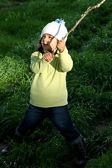 Image showing Cute girl in autumn park