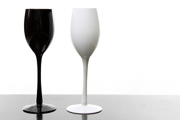 Image showing black and white cup over black and white background