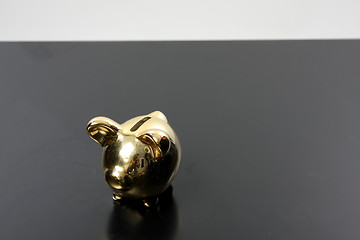 Image showing golden pig bank, family sucess, business concept
