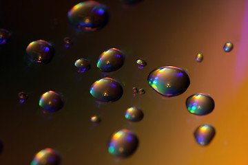 Image showing Drops of water on a compact disk, technology