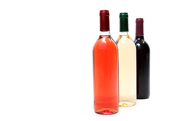 Image showing Red, rose and white wine, drink photo