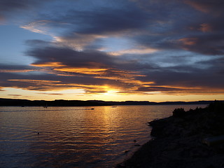 Image showing Sunset over Asker, Norway