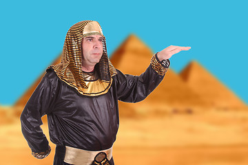 Image showing egyptian pharaoh over the pyramids