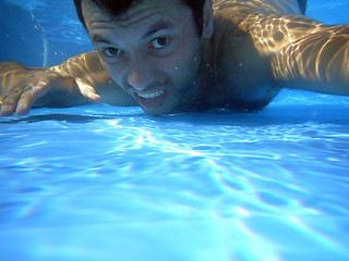 Image showing man underwater in the pool