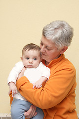 Image showing grandmother with baby grandson
