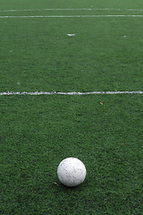 Image showing soccer ball on a soccer field, sport photo