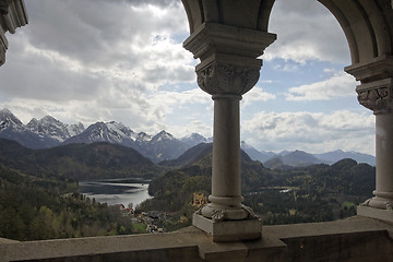 Image showing Panoramic view from the castle of Neuschwanstein