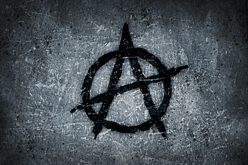 Image showing anarchy symbol on wall