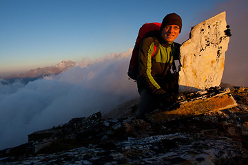 Image showing Mountain trekking