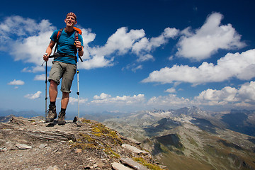 Image showing Smiling hiker