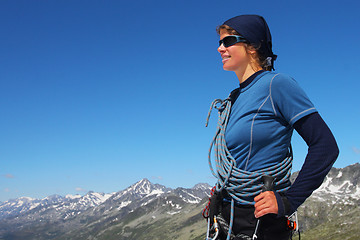 Image showing Young woman climber