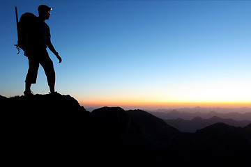 Image showing Mountain hiking