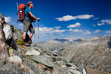 Image showing Mountain hiking