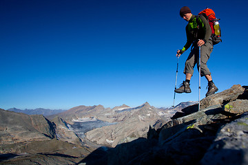 Image showing Hiker in the mountains