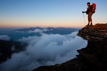 Image showing Mountain trekking