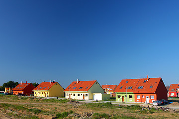 Image showing Colorful semi detached houses