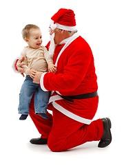 Image showing Santa Claus and little boy together