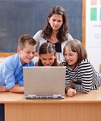 Image showing Kids surfing the internet