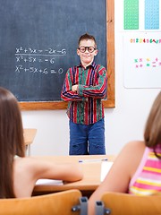 Image showing Eminent boy in front of class