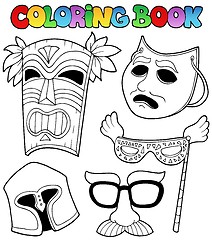 Image showing Coloring book with different masks