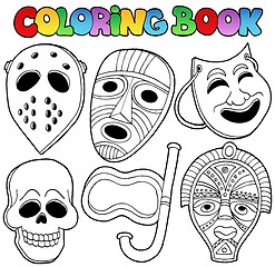 Image showing Coloring book with various masks