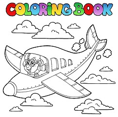 Image showing Coloring book with cartoon aviator