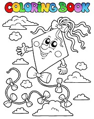 Image showing Coloring book with kite 1