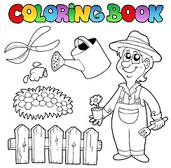 Image showing Coloring book with garden topic