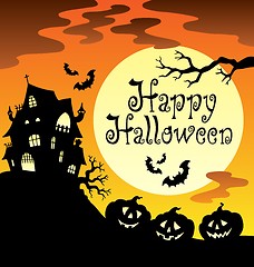 Image showing Happy Halloween theme with Moon 1