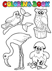 Image showing Coloring book with birds