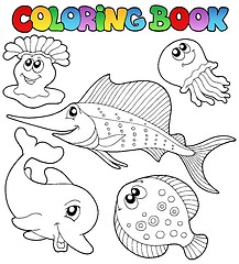 Image showing Coloring book with sea animals 2