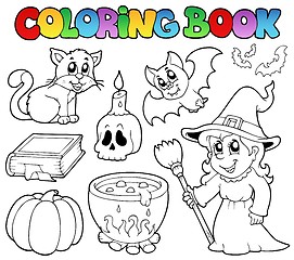 Image showing Coloring book Halloween collection