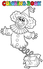 Image showing Coloring book with clown in box