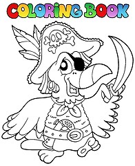 Image showing Coloring book with pirate parrot