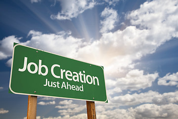 Image showing Job Creation Green Road Sign