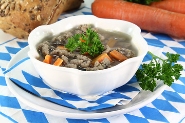 Image showing liver spaetzle soup