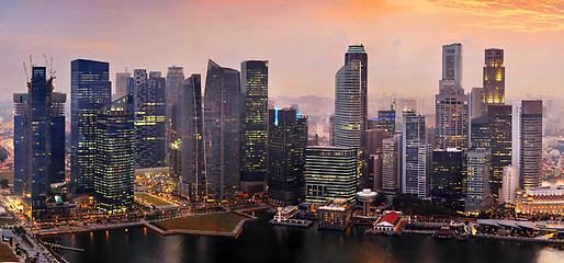 Image showing Singapore at sunset