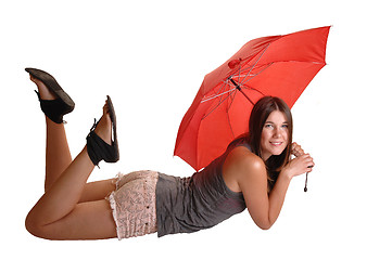 Image showing Girl with umbrella.