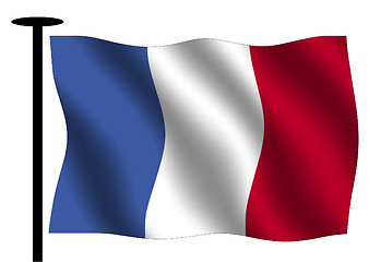 Image showing Waving French flag