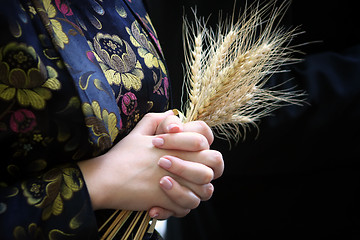 Image showing Hands and wheat