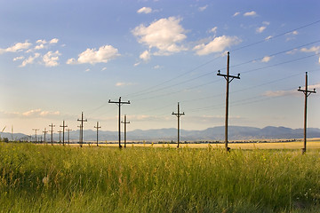 Image showing Electric Posts in a Field - Helena