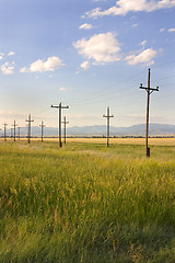 Image showing Field in Helena with Clouds and Blue Skies