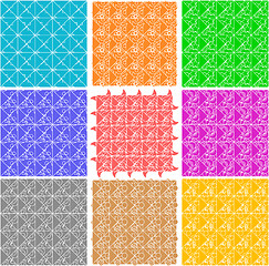 Image showing Set of elegant retro seamless patterns